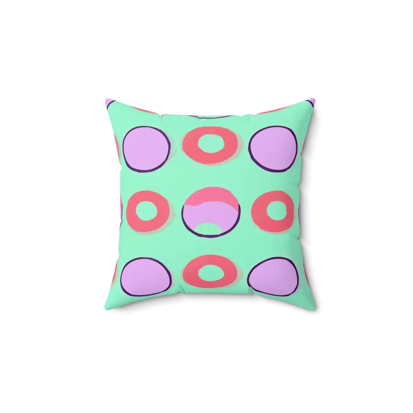 Colorful Circles Pattern Polyester Square Pillow - DipaliZ