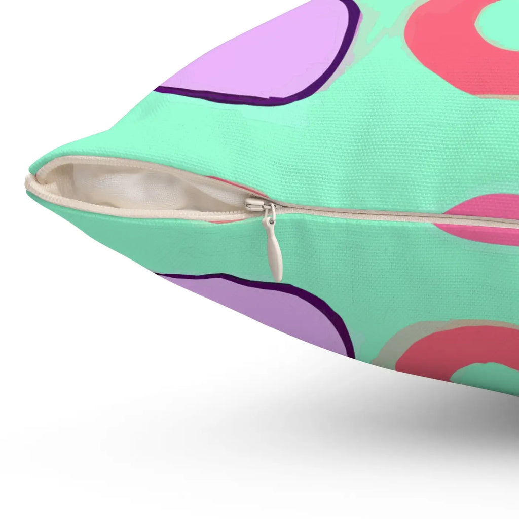 Colorful Circles Pattern Polyester Square Pillow - DipaliZ