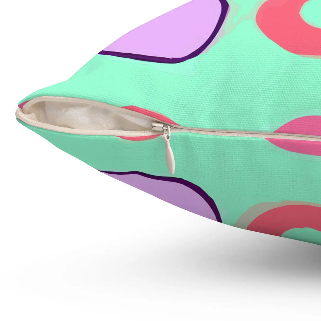 Colorful Circles Pattern Polyester Square Pillow - DipaliZ