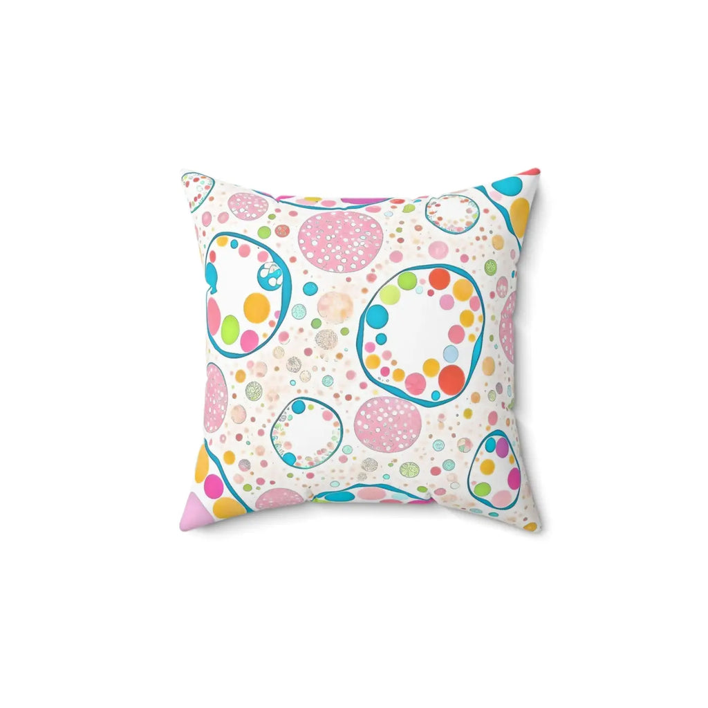 Colorful Circles Pattern Polyester Square Pillow - DipaliZ