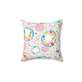 Colorful Circles Pattern Polyester Square Pillow - DipaliZ
