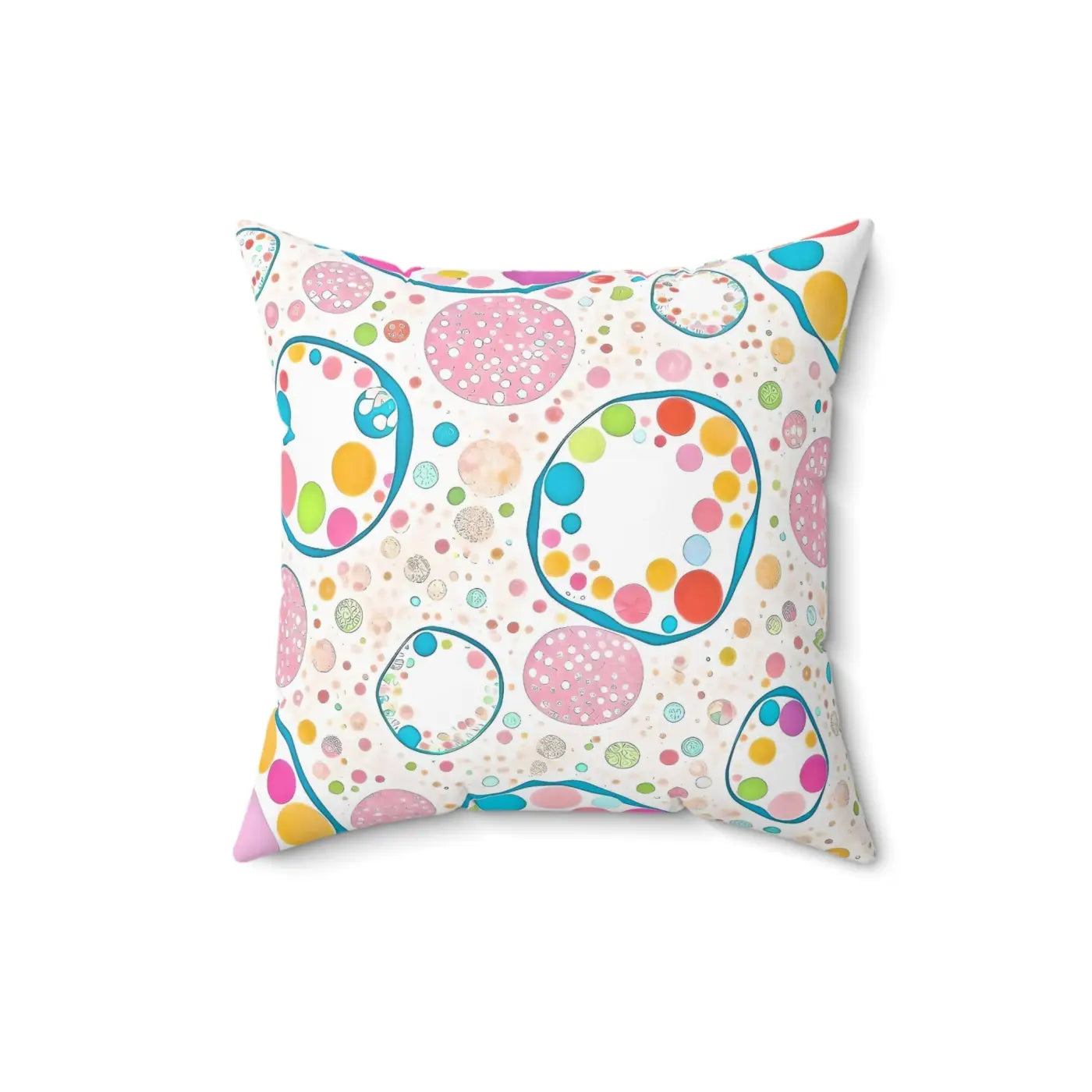 Colorful Circles Pattern Polyester Square Pillow - DipaliZ