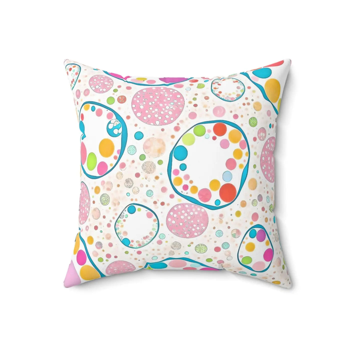 Colorful Circles Pattern Polyester Square Pillow - DipaliZ