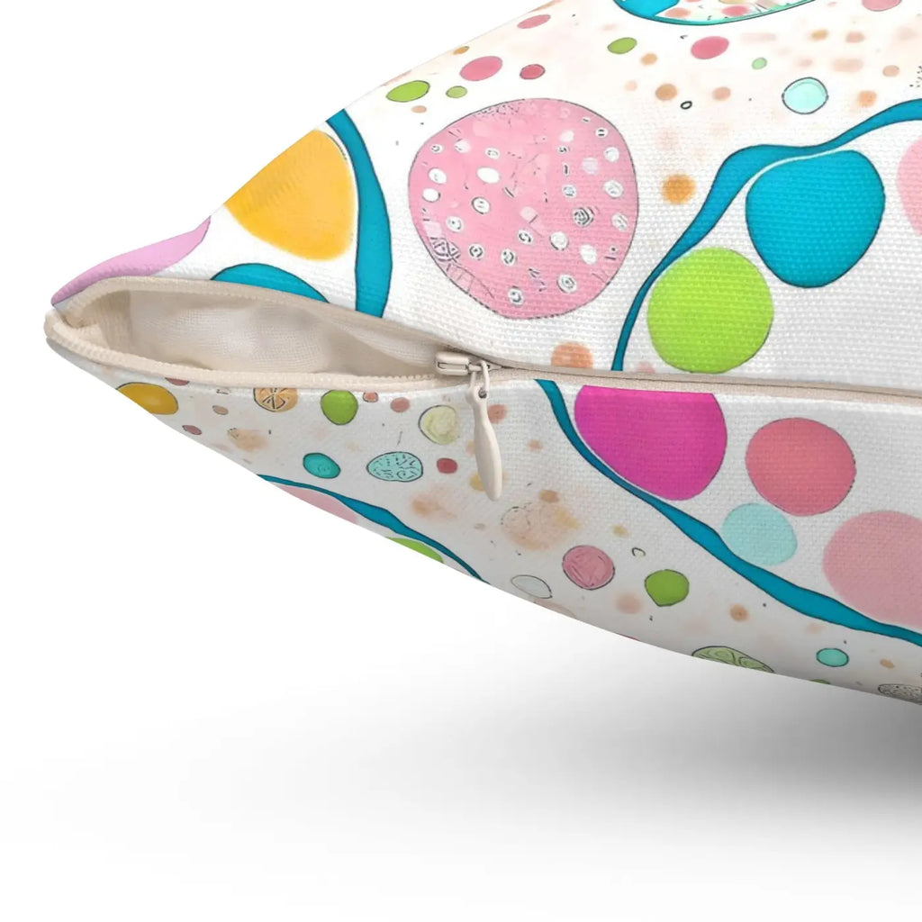 Colorful Circles Pattern Polyester Square Pillow - DipaliZ