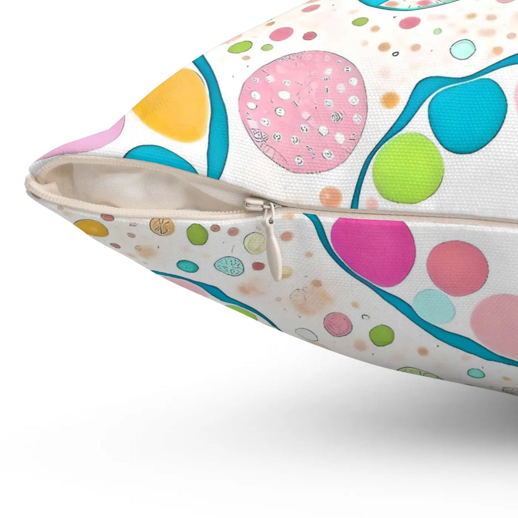 Colorful Circles Pattern Polyester Square Pillow - DipaliZ