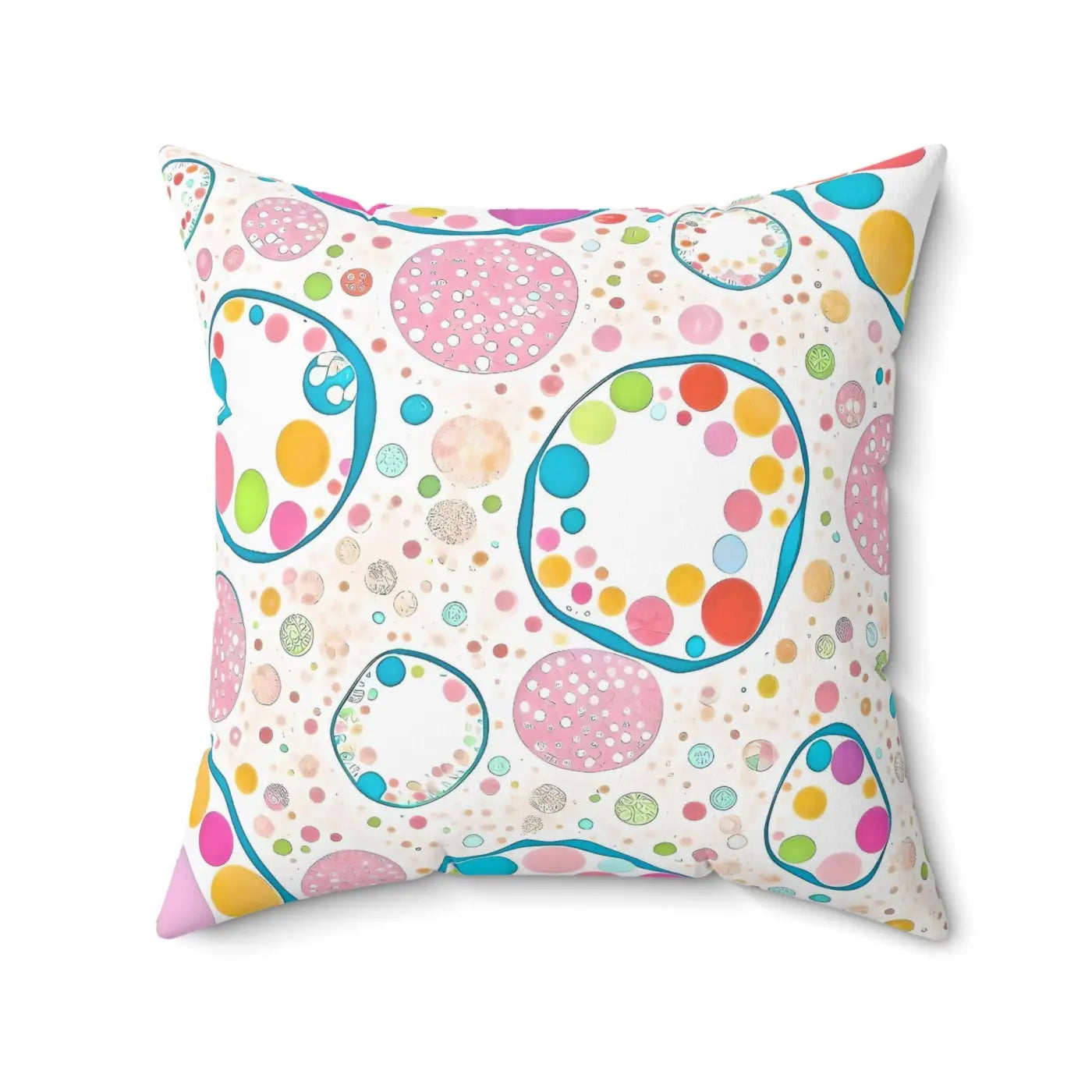 Colorful Circles Pattern Polyester Square Pillow - DipaliZ