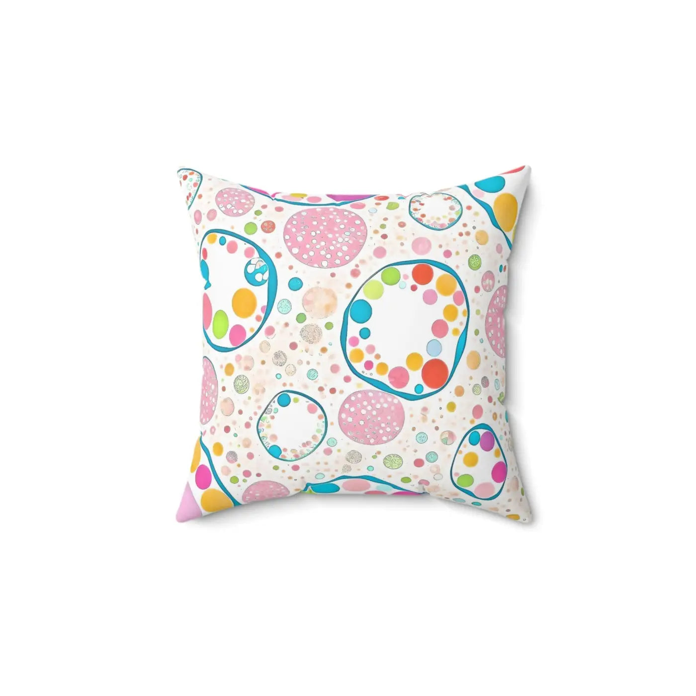 Colorful Circles Pattern Polyester Square Pillow - DipaliZ