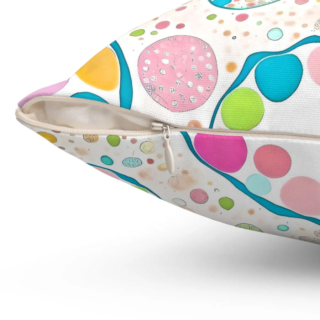 Colorful Circles Pattern Polyester Square Pillow - DipaliZ