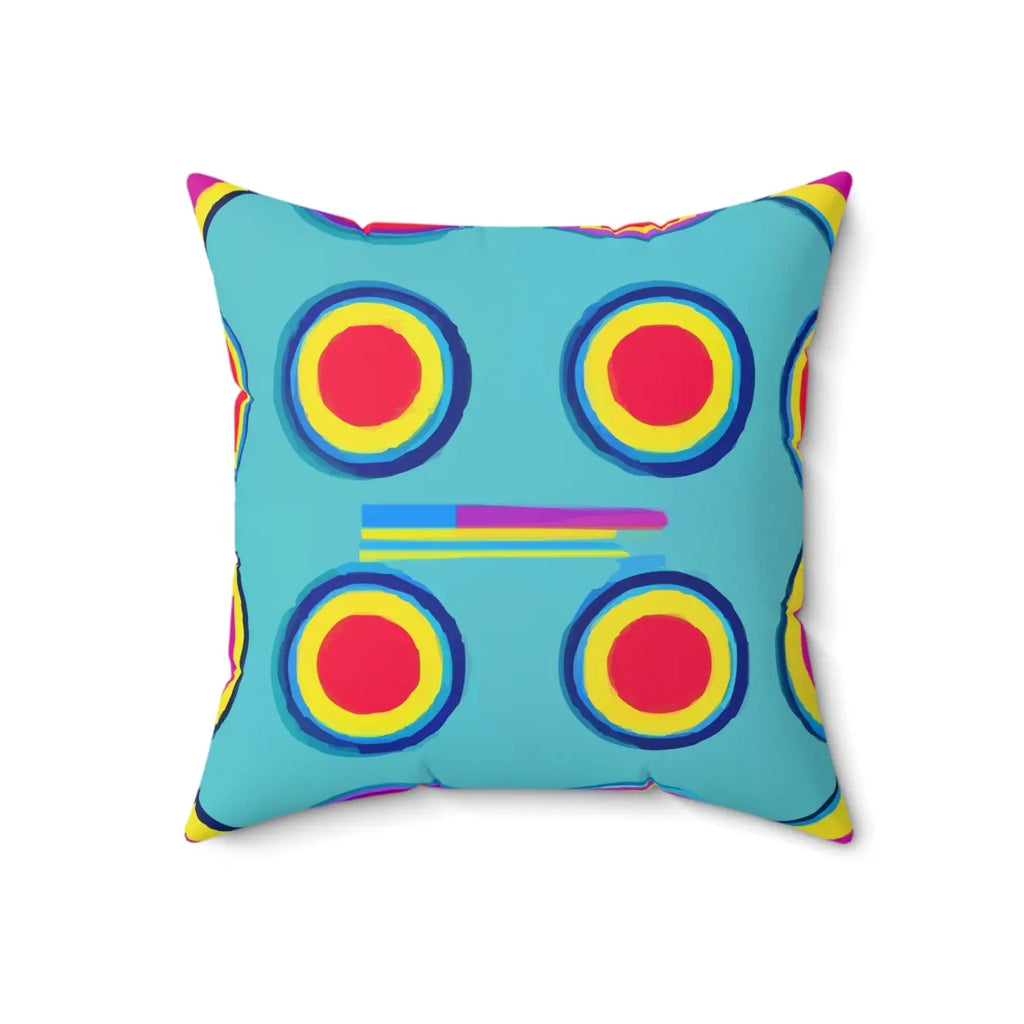 Colorful Circles Pattern Polyester Square Pillow - DipaliZ