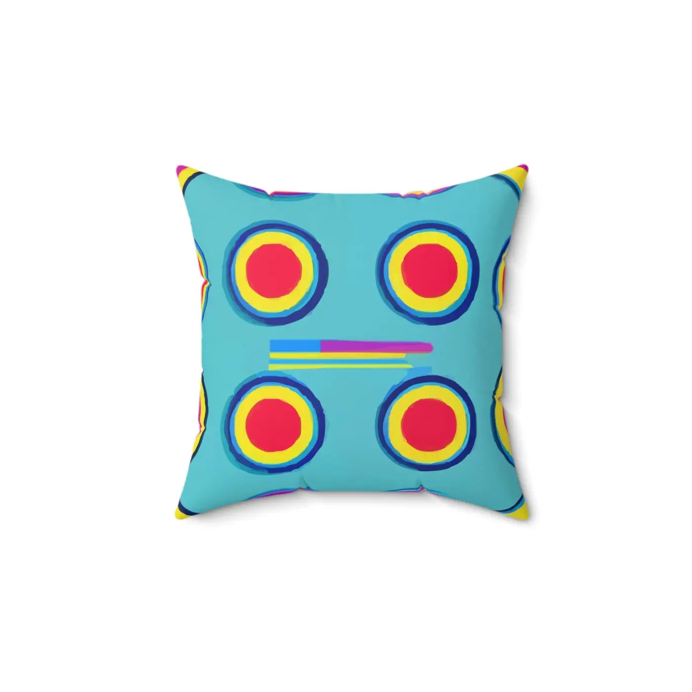 Colorful Circles Pattern Polyester Square Pillow - DipaliZ