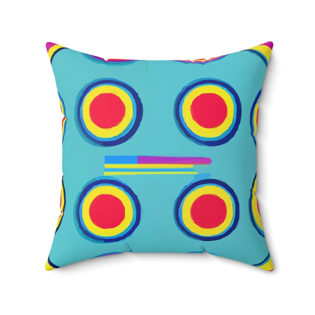 Colorful Circles Pattern Polyester Square Pillow - DipaliZ