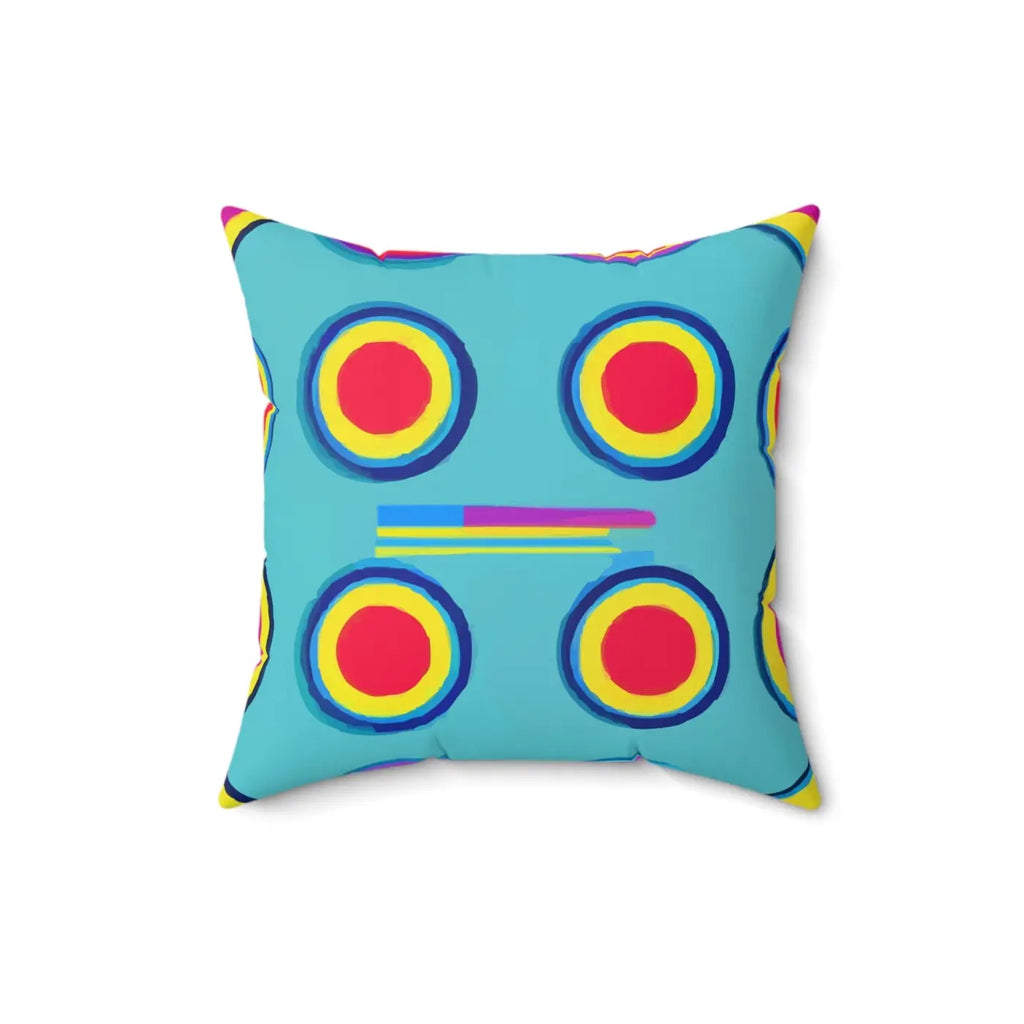 Colorful Circles Pattern Polyester Square Pillow - DipaliZ