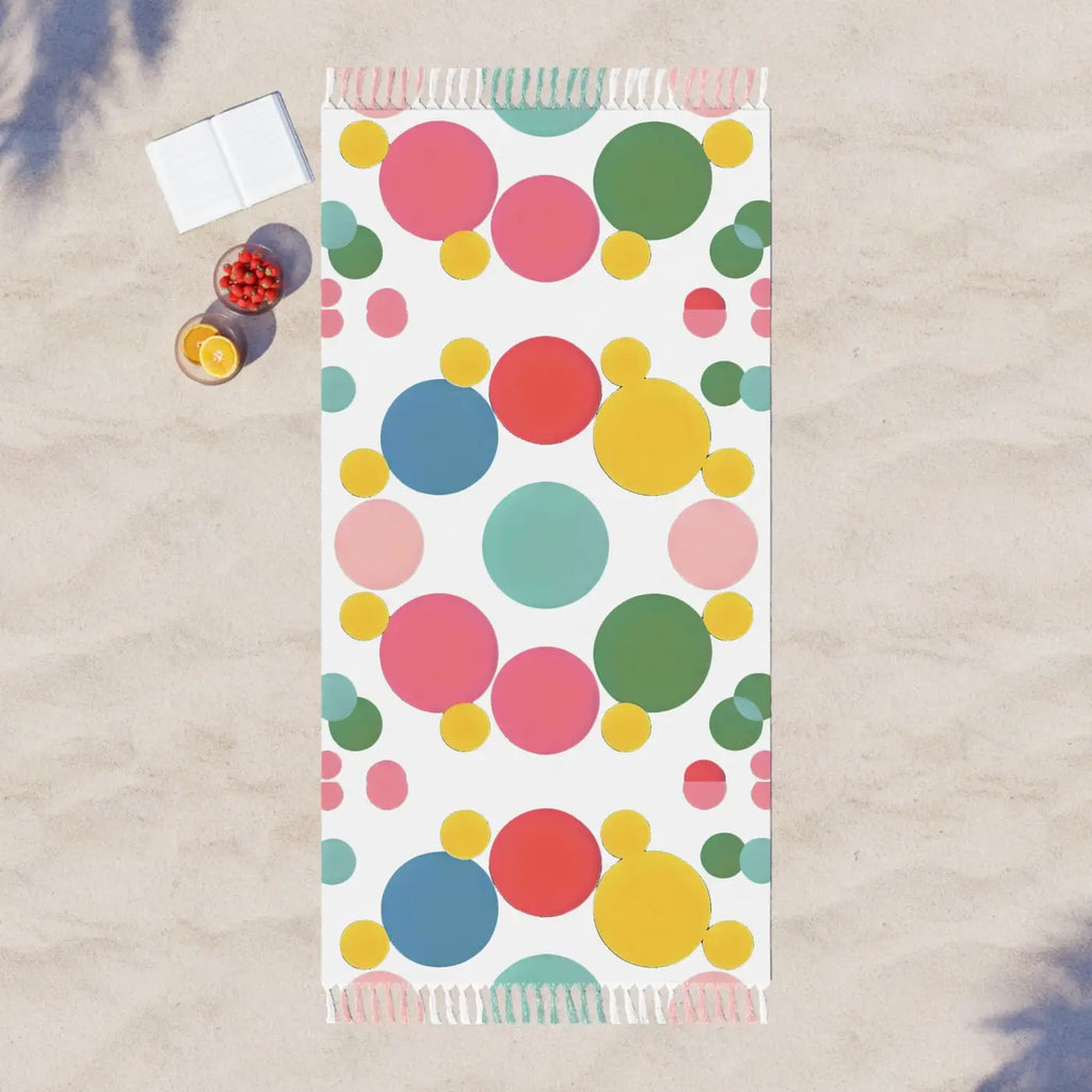 Boho Beach Cloth - Colorful Dots Design - DipaliZ