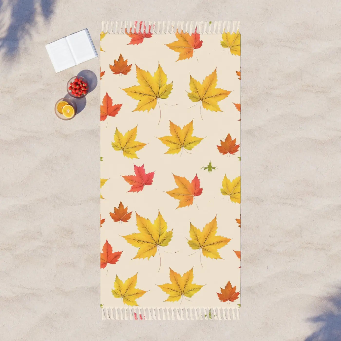 Boho Beach Cloth - Colorful Fall Foliage Design - DipaliZ