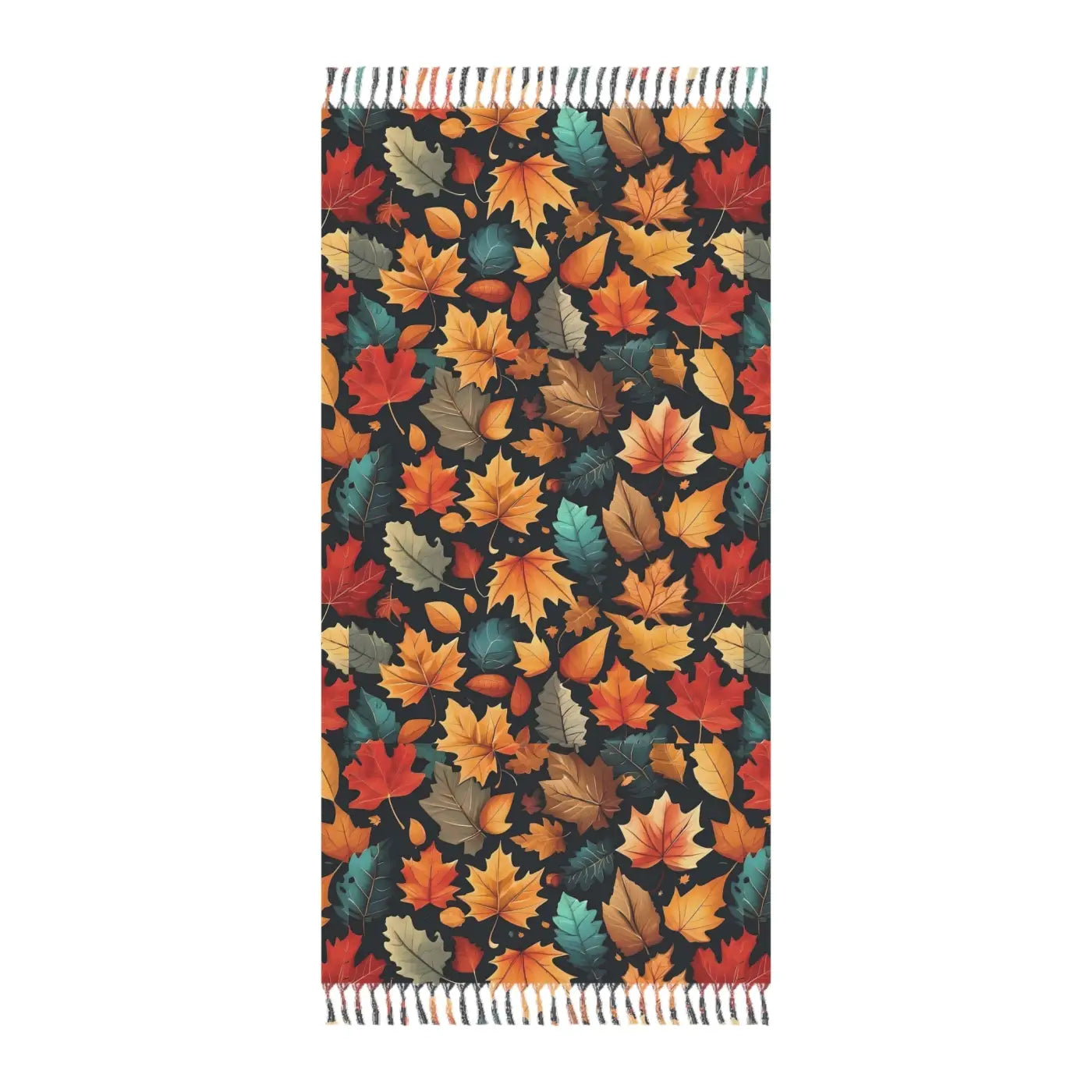 Colorful Fall Foliage Boho Beach Towel - Seasonal Style - DipaliZ