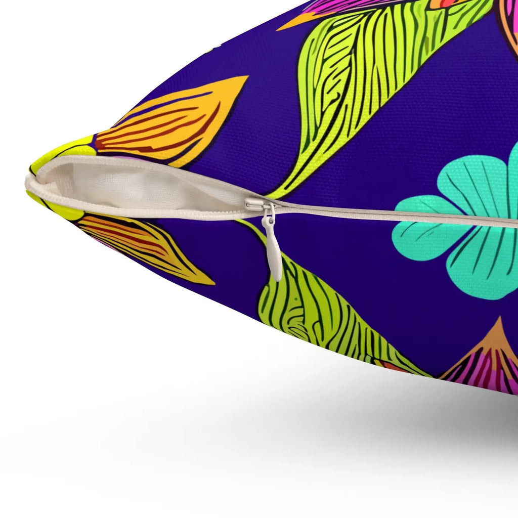 Colorful Flower Mandal Pillow - Spun Polyester Square - DipaliZ