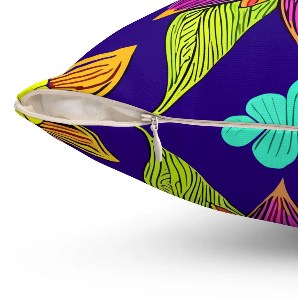 Colorful Flower Mandal Pillow - Spun Polyester Square - DipaliZ