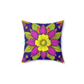 Colorful Flower Mandal Pillow - Spun Polyester Square - DipaliZ