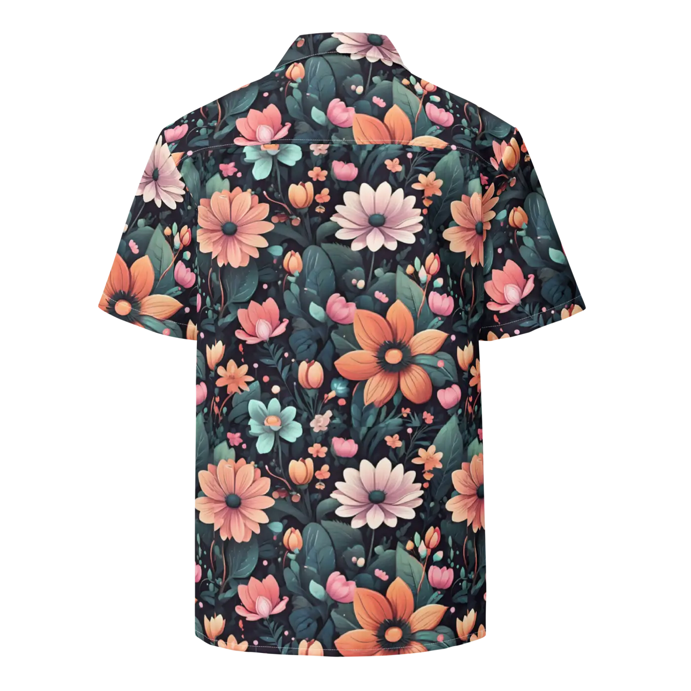 Vibrant Button Shirt - Colorful Flowers Design - DipaliZ