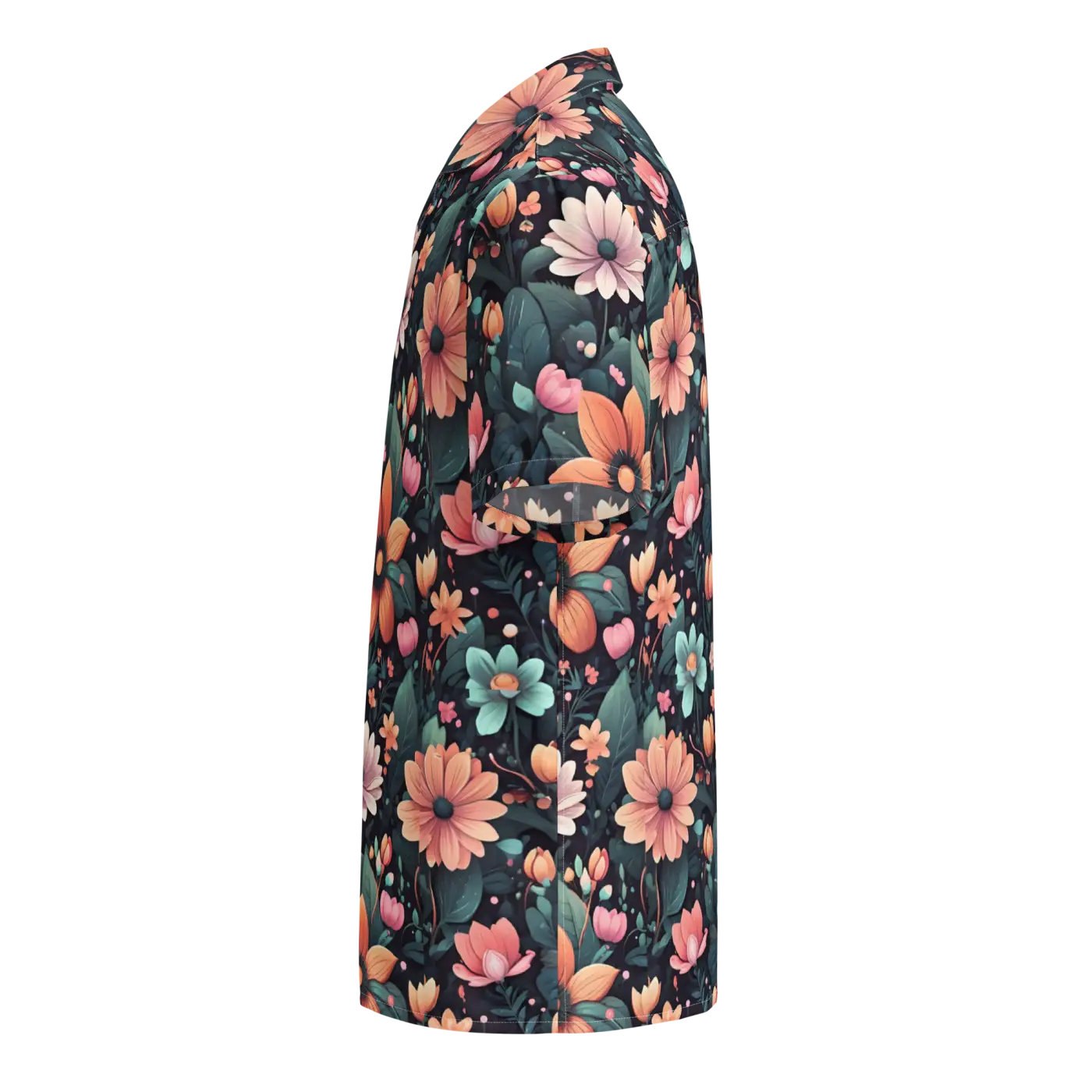 Vibrant Button Shirt - Colorful Flowers Design - DipaliZ