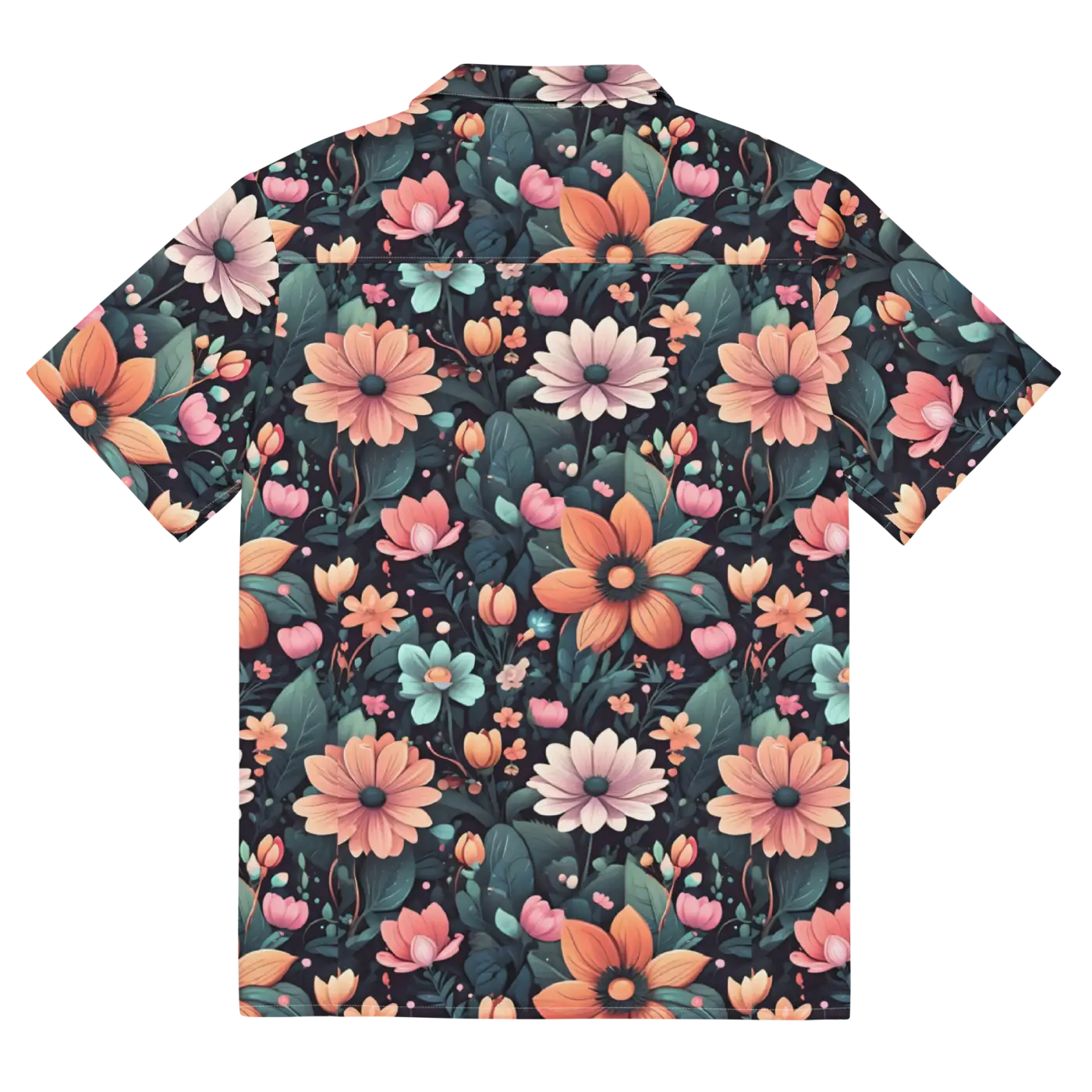 Vibrant Button Shirt - Colorful Flowers Design - DipaliZ