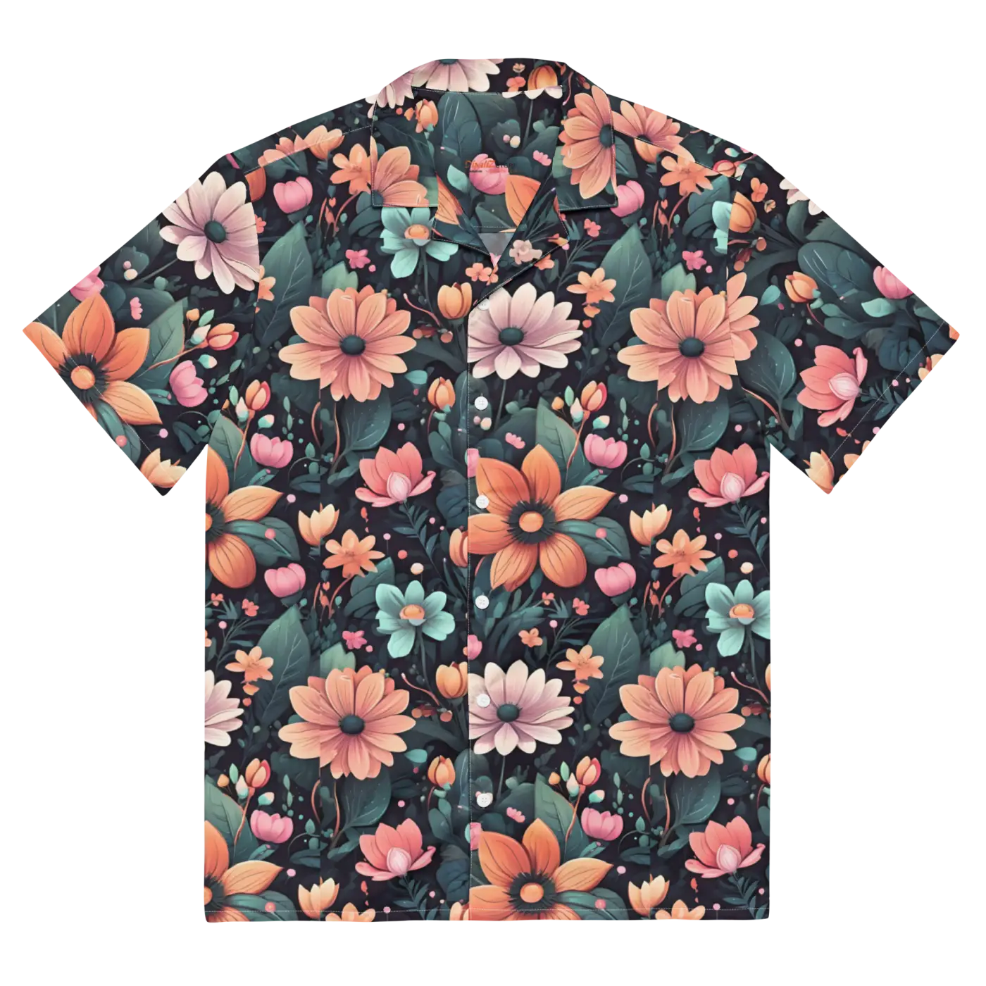 Vibrant Button Shirt - Colorful Flowers Design - DipaliZ
