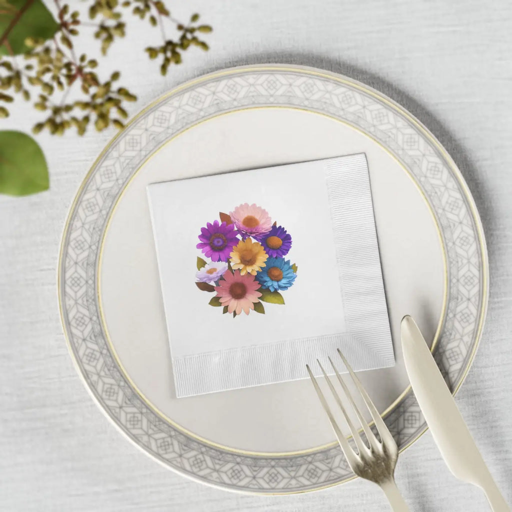 White Coined Napkins - Eco-Friendly Table Elegance - DipaliZ