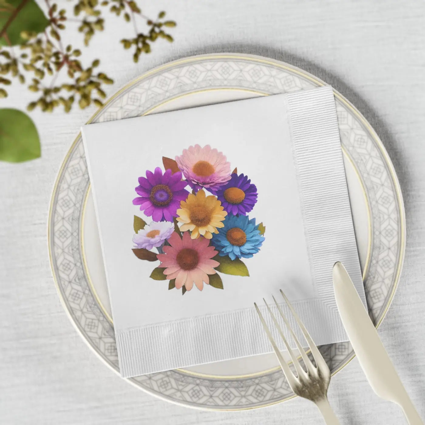 White Coined Napkins - Eco-Friendly Table Elegance - DipaliZ