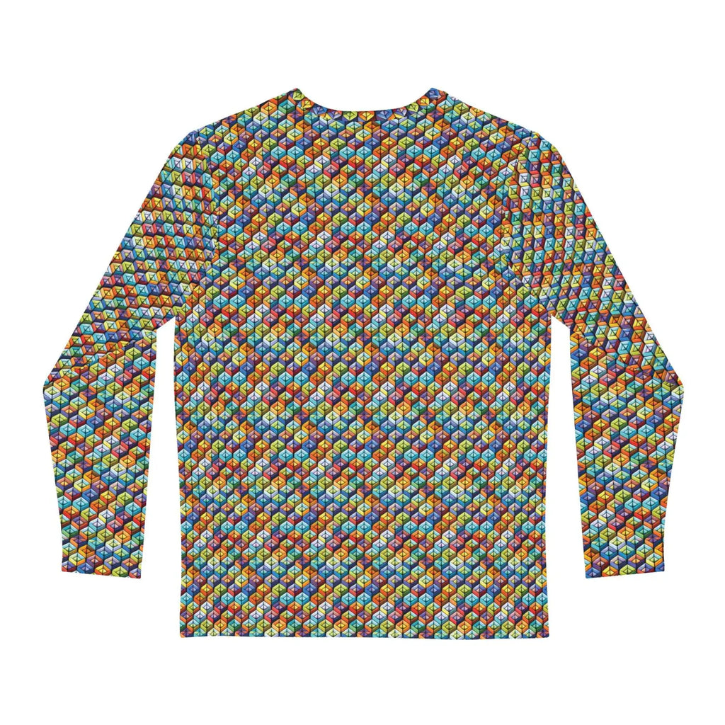 Long Sleeve AOP Tee - Colorful Geometric Pattern - DipaliZ