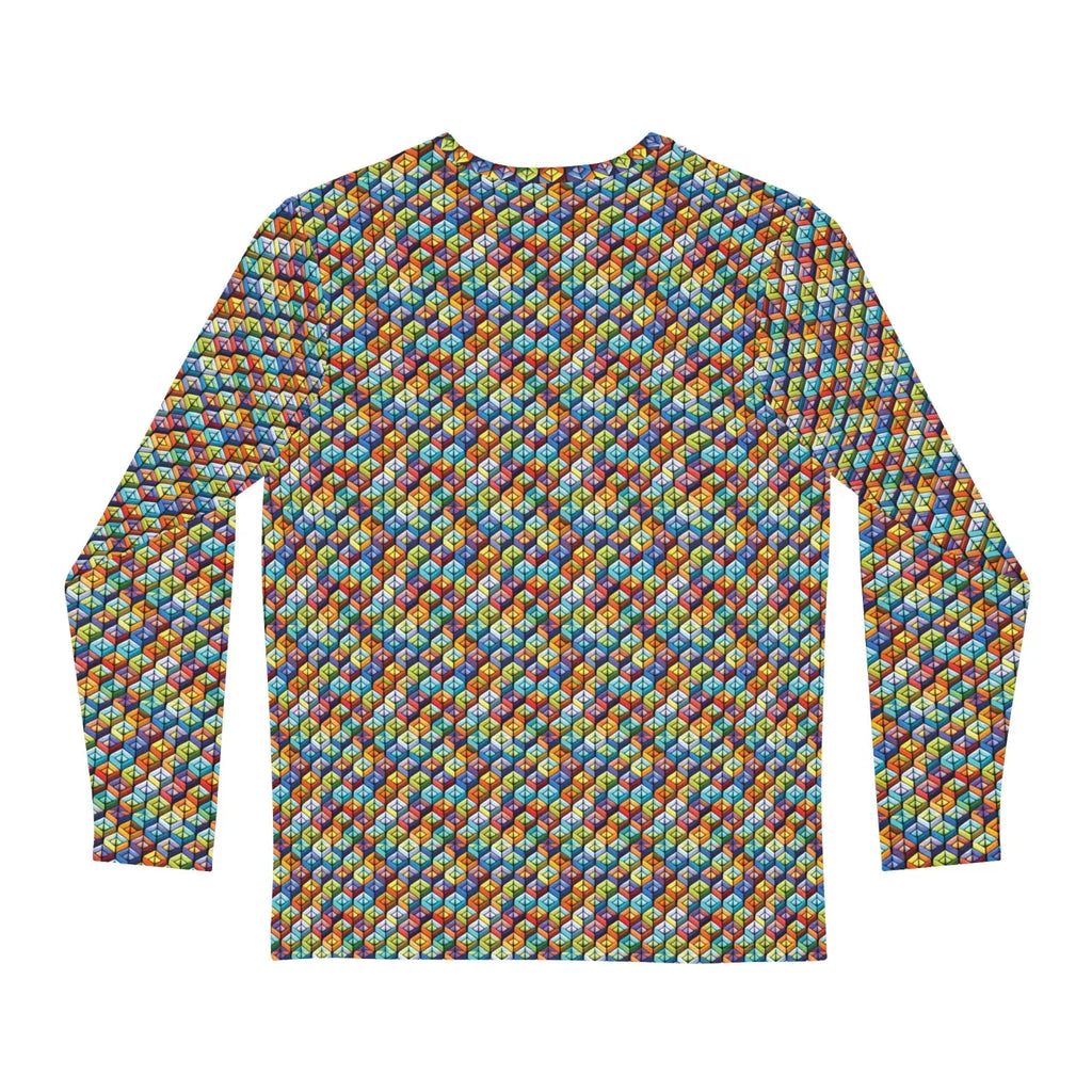 Long Sleeve AOP Tee - Colorful Geometric Pattern - DipaliZ