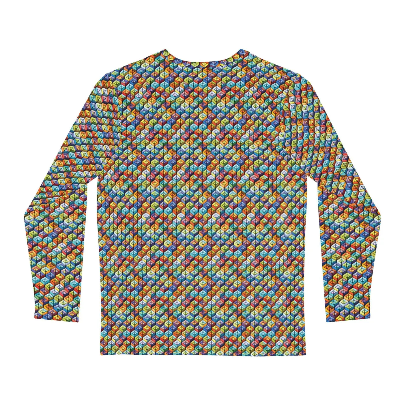 Long Sleeve AOP Tee - Colorful Geometric Pattern - DipaliZ