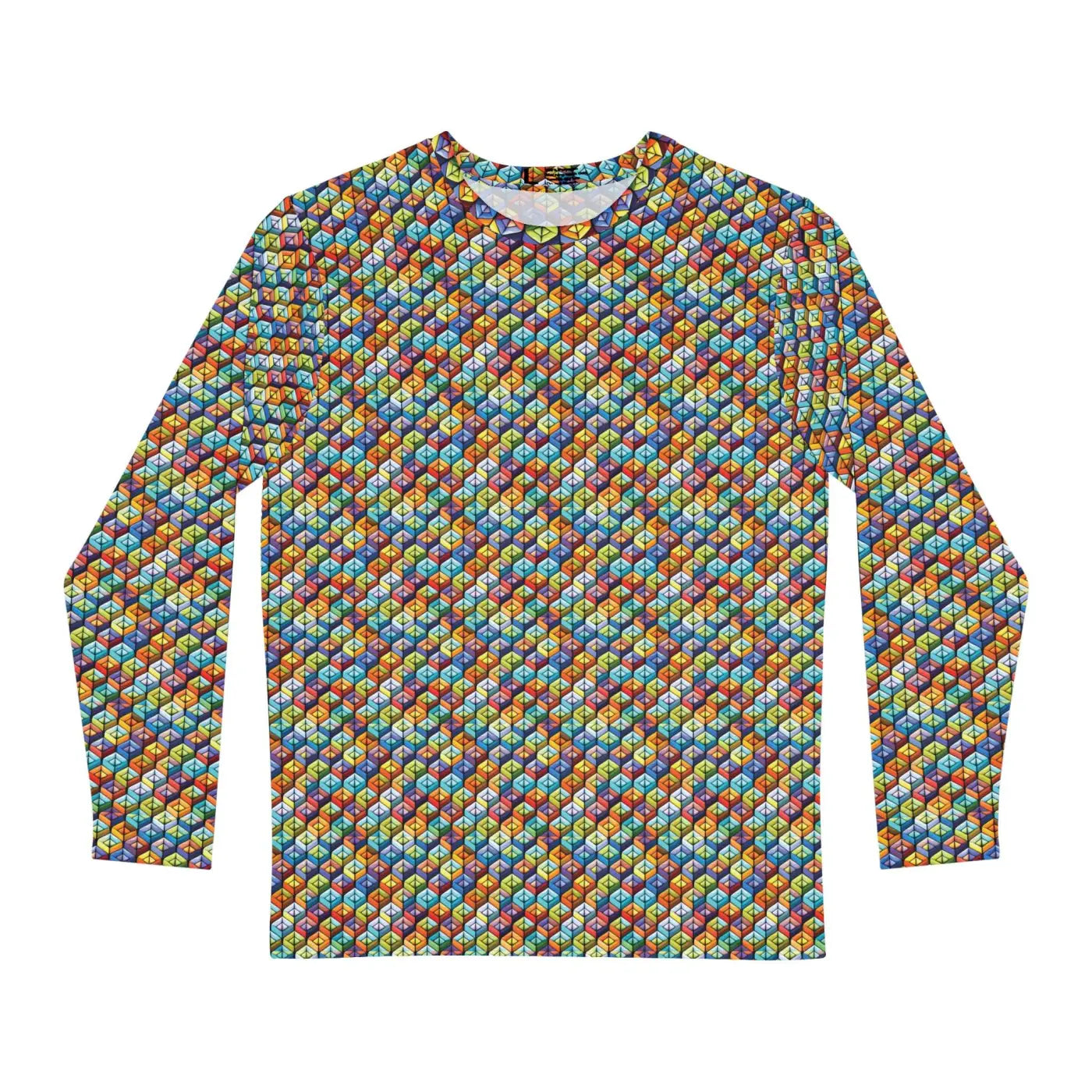 Long Sleeve AOP Tee - Colorful Geometric Pattern - DipaliZ