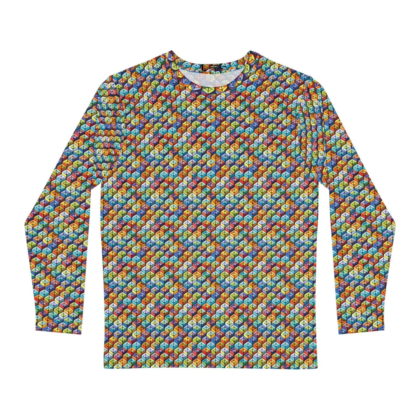 Long Sleeve AOP Tee - Colorful Geometric Pattern - DipaliZ