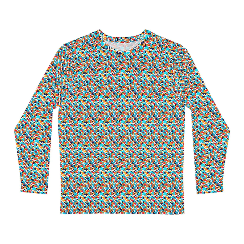 Long Sleeve AOP Tee - Colorful Geometric Pattern - DipaliZ