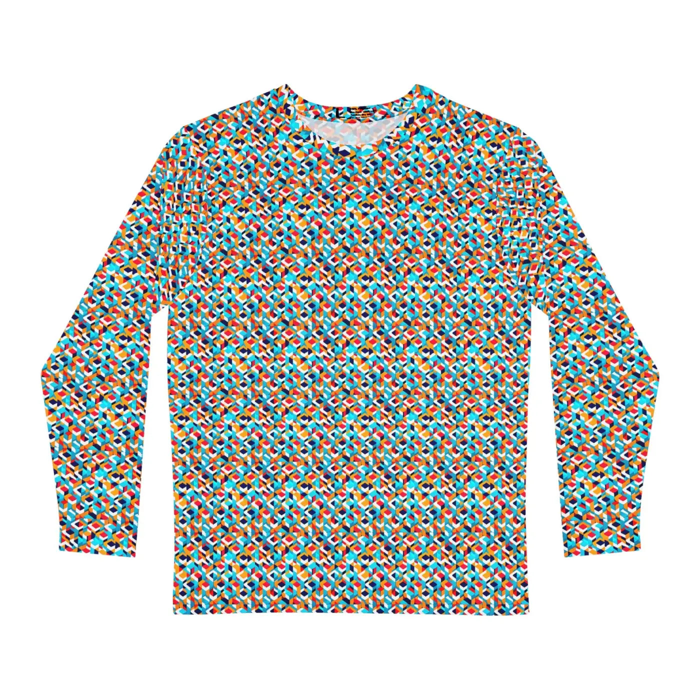 Long Sleeve AOP Tee - Colorful Geometric Pattern - DipaliZ