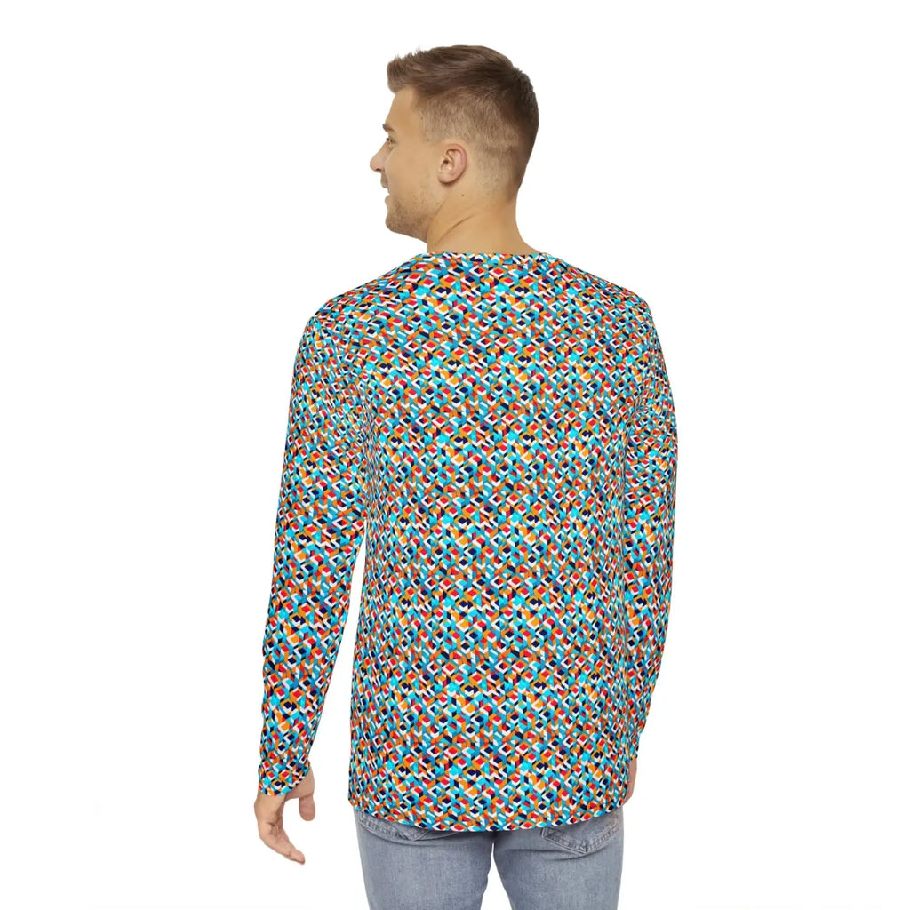Long Sleeve AOP Tee - Colorful Geometric Pattern - DipaliZ