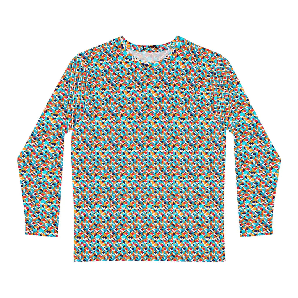 Long Sleeve AOP Tee - Colorful Geometric Pattern - DipaliZ