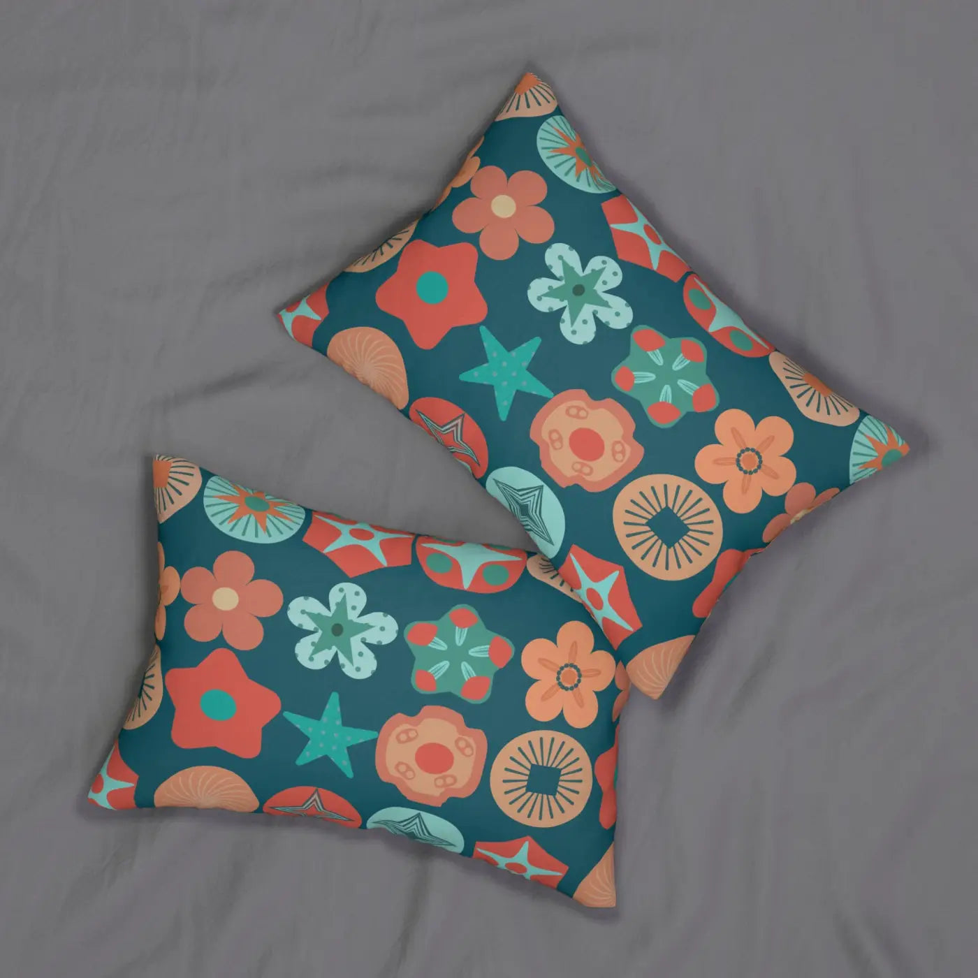 Geometric Spun Polyester Lumbar Pillow - Colorful Home Decor - DipaliZ