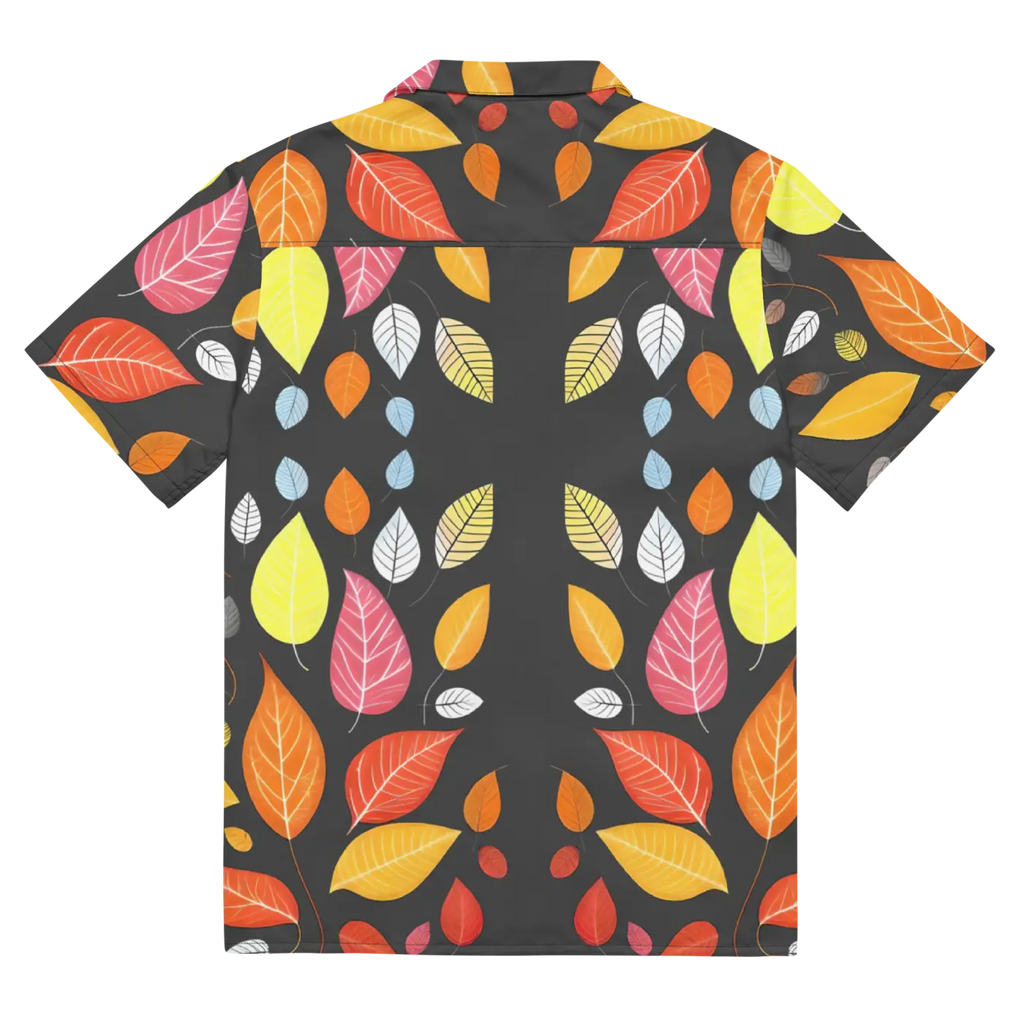 Unisex Button Shirt - Colorful Leaves Pattern - DipaliZ