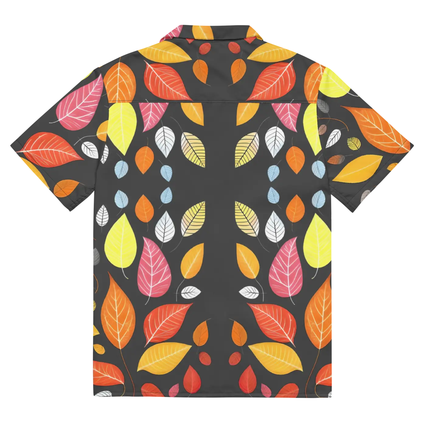 Unisex Button Shirt - Colorful Leaves Pattern - DipaliZ