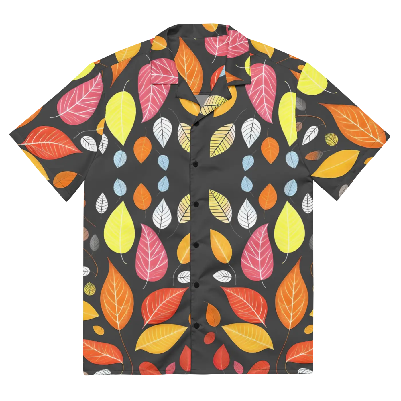 Unisex Button Shirt - Colorful Leaves Pattern - DipaliZ