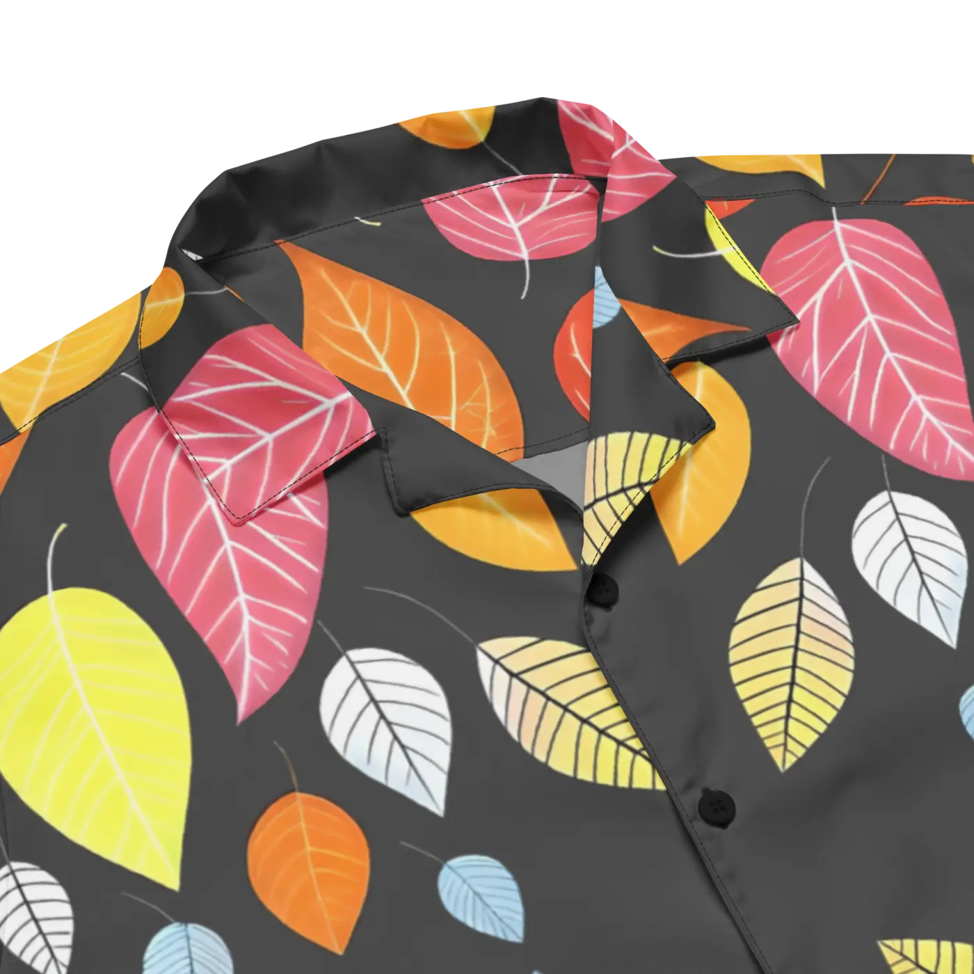 Unisex Button Shirt - Colorful Leaves Pattern - DipaliZ