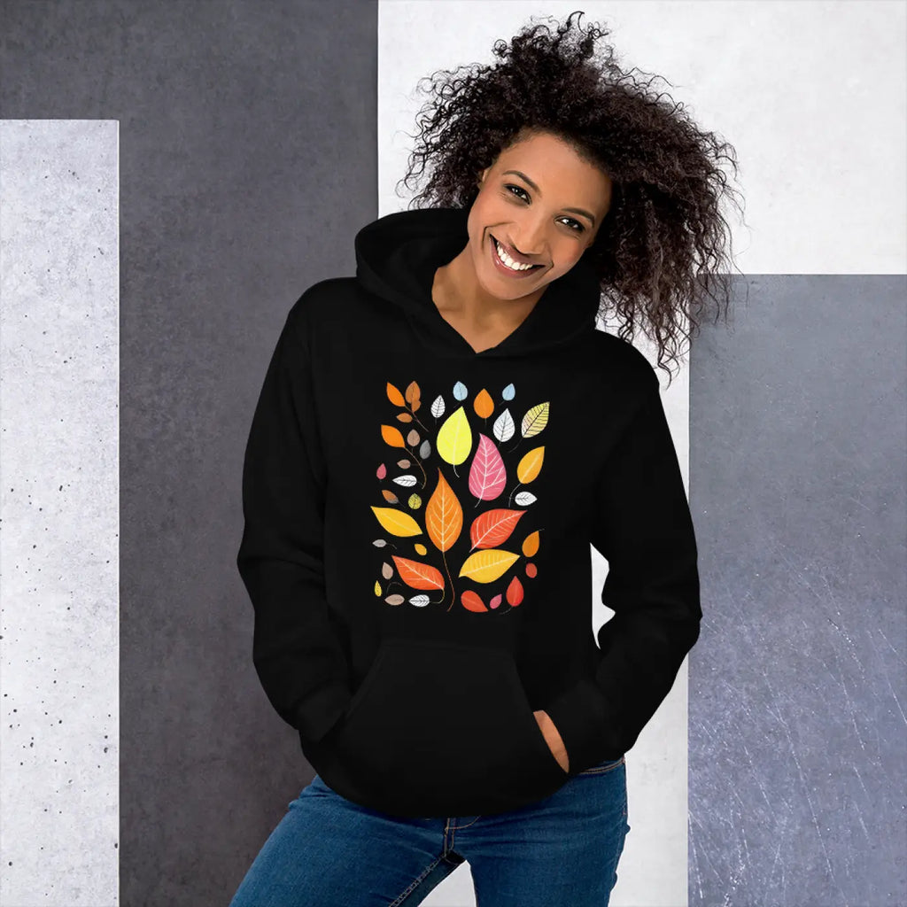 Colorful Leaves Unisex Hoodie - Autumn Comfort - DipaliZ
