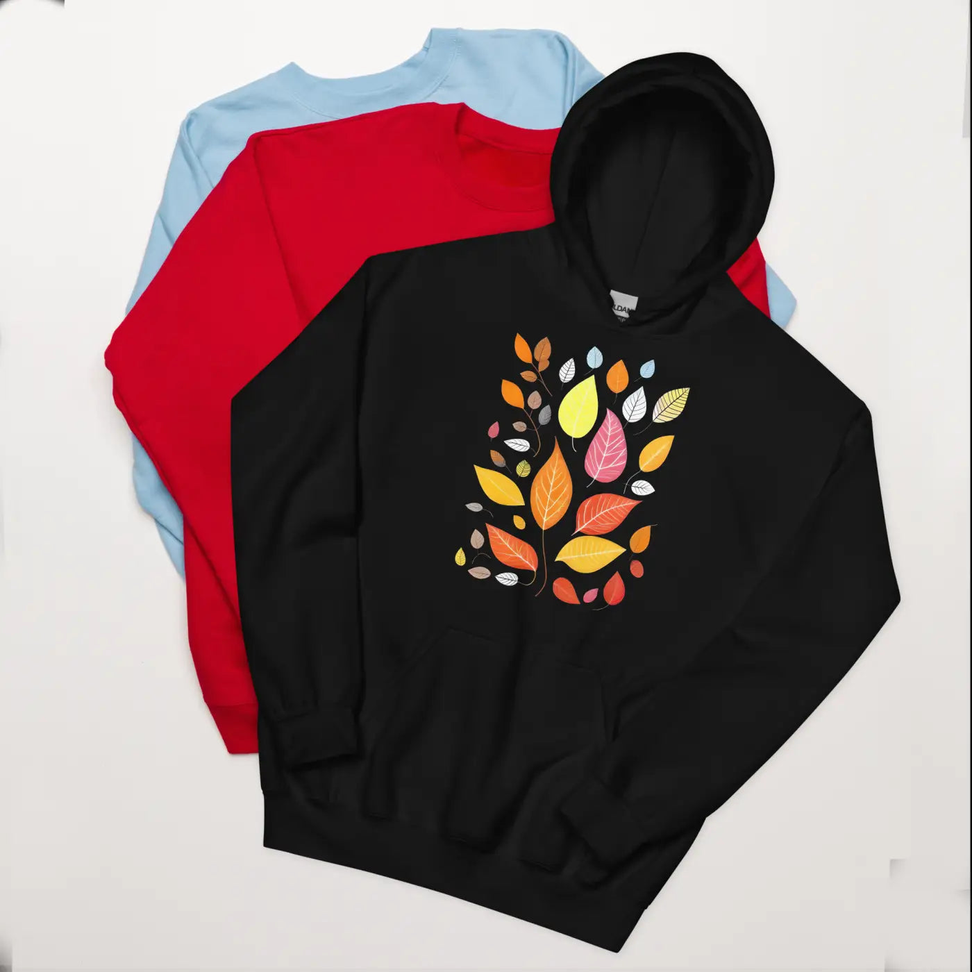 Colorful Leaves Unisex Hoodie - Autumn Comfort - DipaliZ
