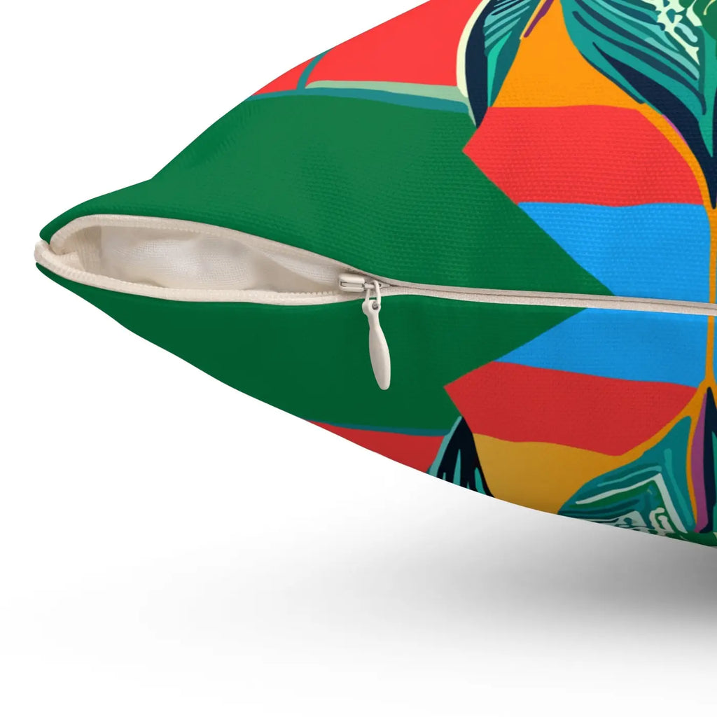 Colorful Mandal Pattern Polyester Throw Pillow - Vibrant Decor - DipaliZ
