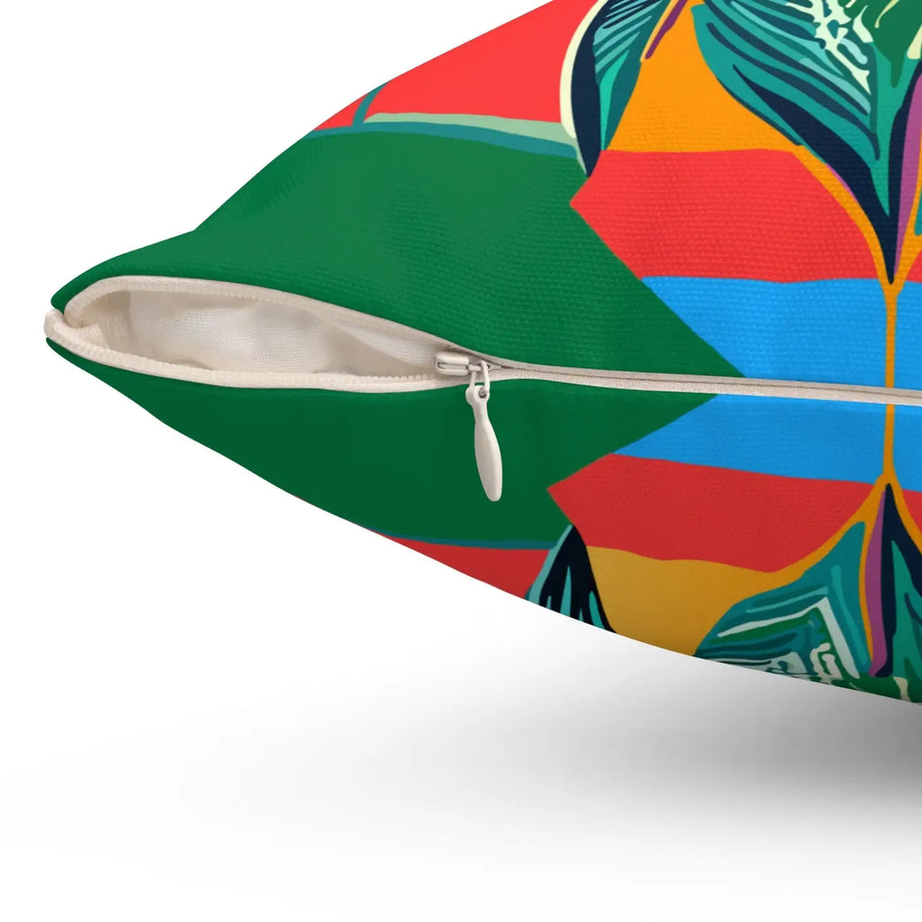 Colorful Mandal Pattern Polyester Throw Pillow - Vibrant Decor - DipaliZ