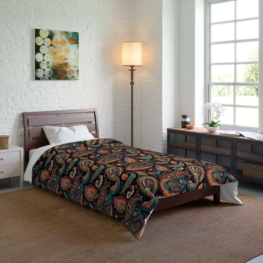 Colorful Paisley Pattern Comforter - Vibrant Bedroom Bedding - DipaliZ