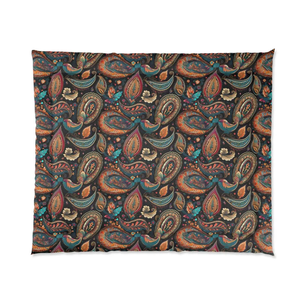 Colorful Paisley Pattern Comforter - Vibrant Bedroom Bedding - DipaliZ