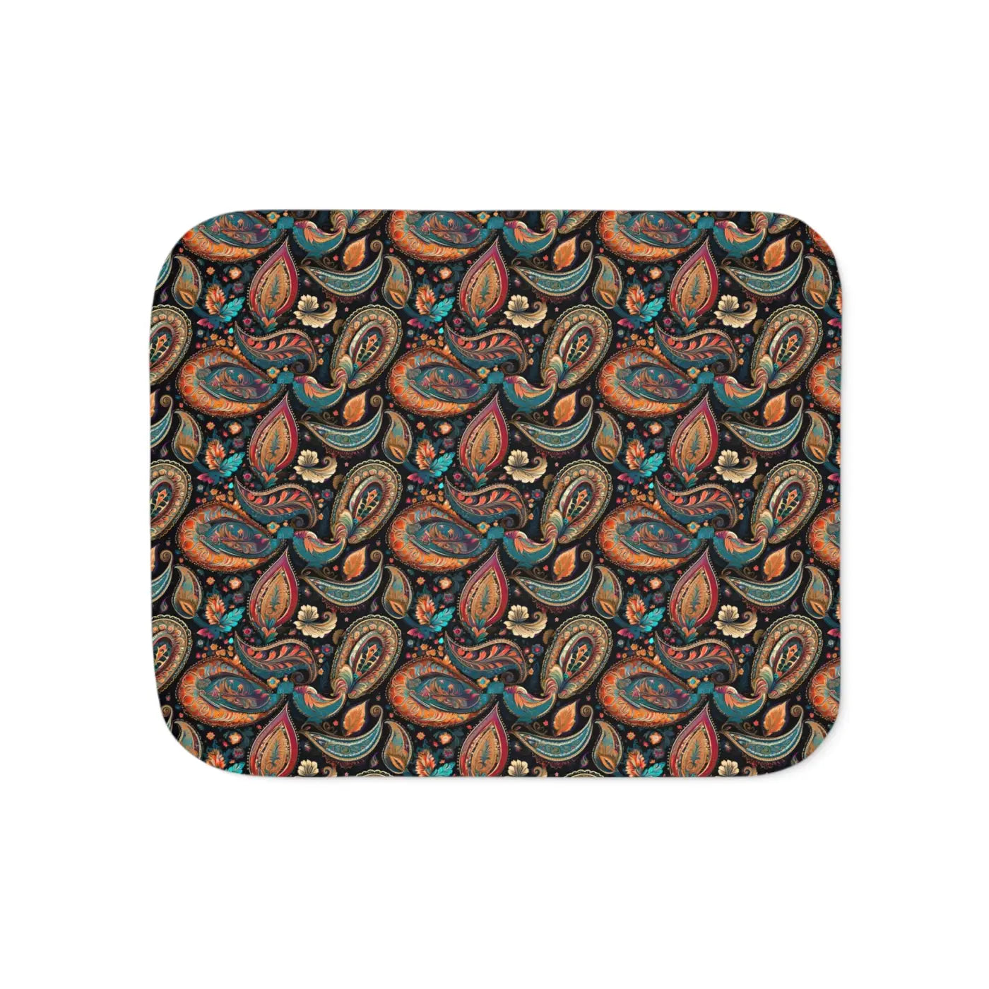 Snuggly Sherpa Blanket - Colorful Paisley Pattern - DipaliZ