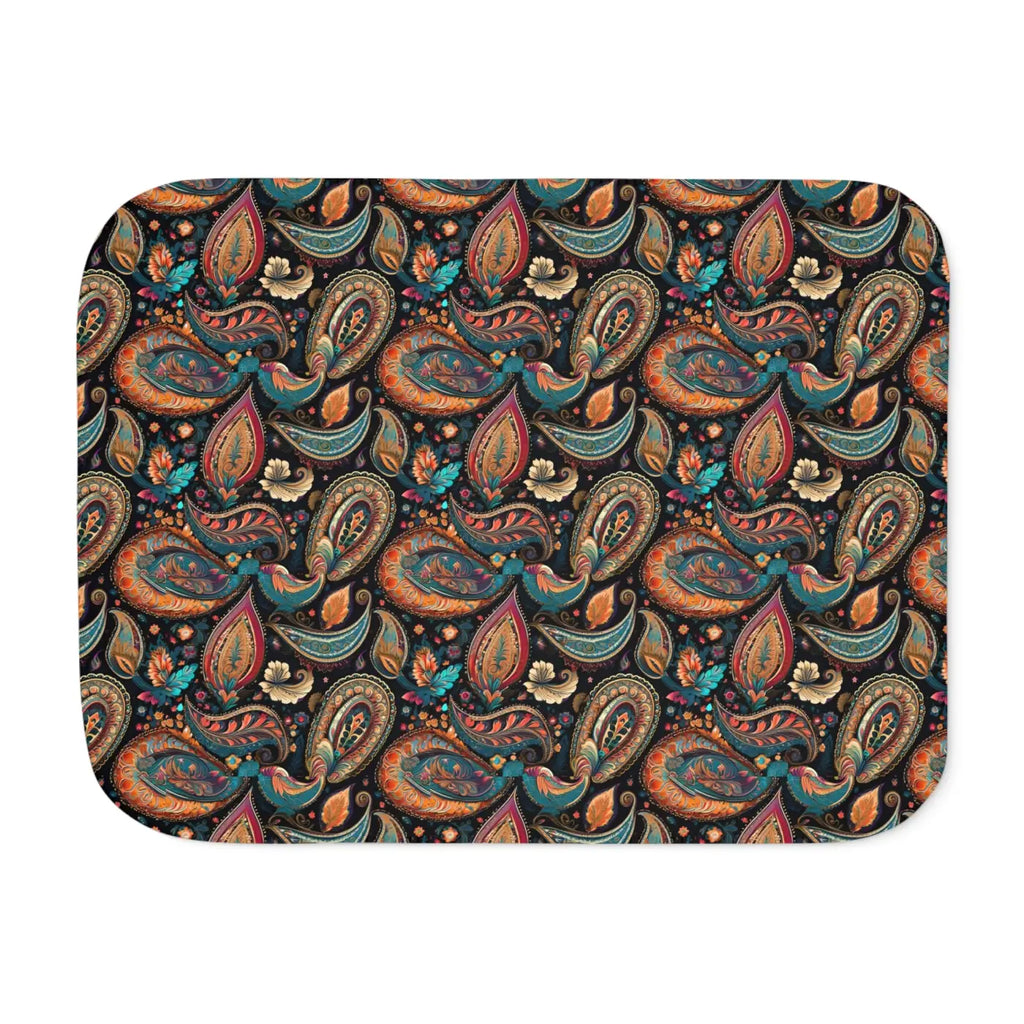 Snuggly Sherpa Blanket - Colorful Paisley Pattern - DipaliZ